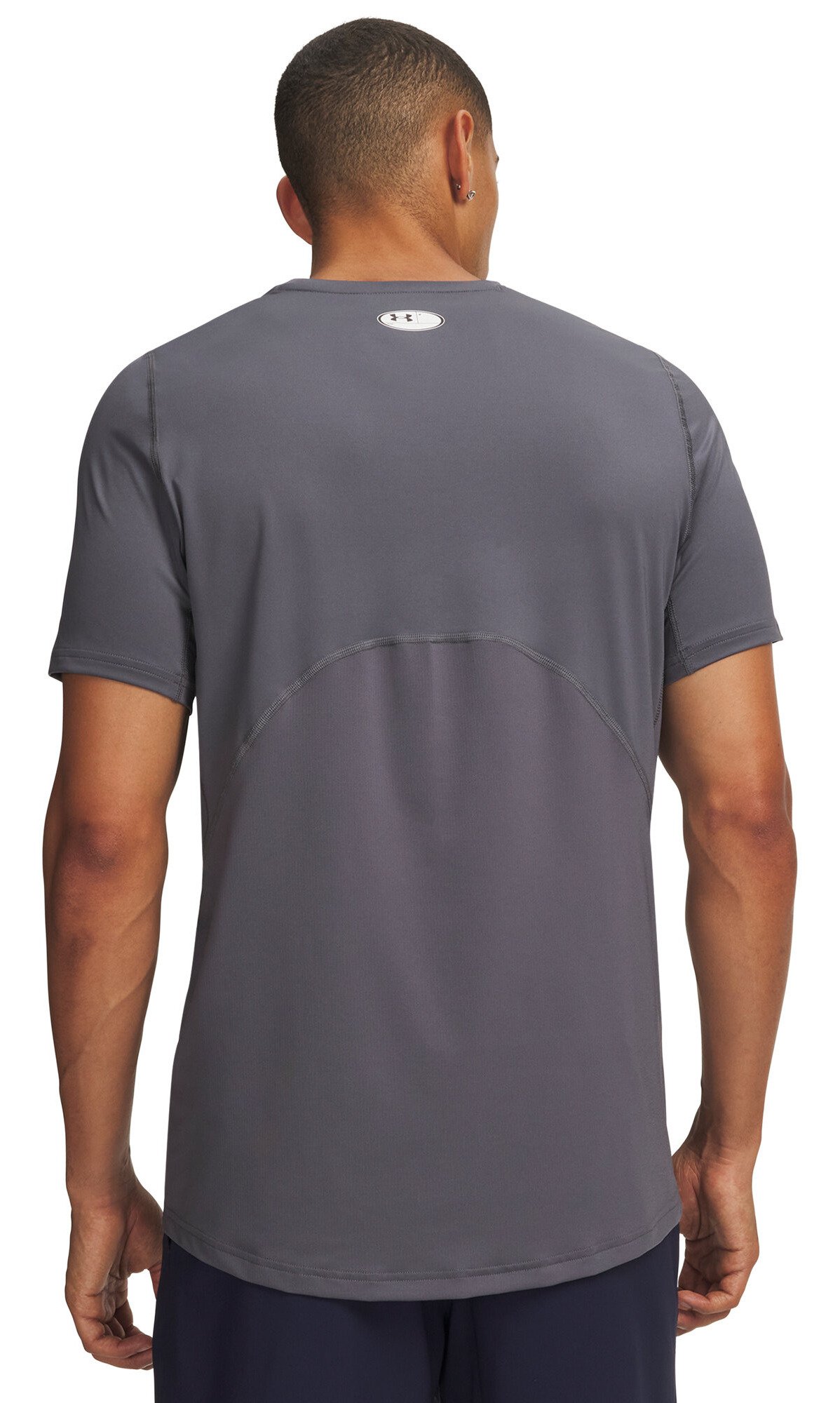 Under Armour HeatGear Fitted S pánske tričko, castlerock/biele