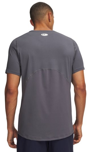 Under Armour HeatGear Fitted S pánske tričko, castlerock/biele