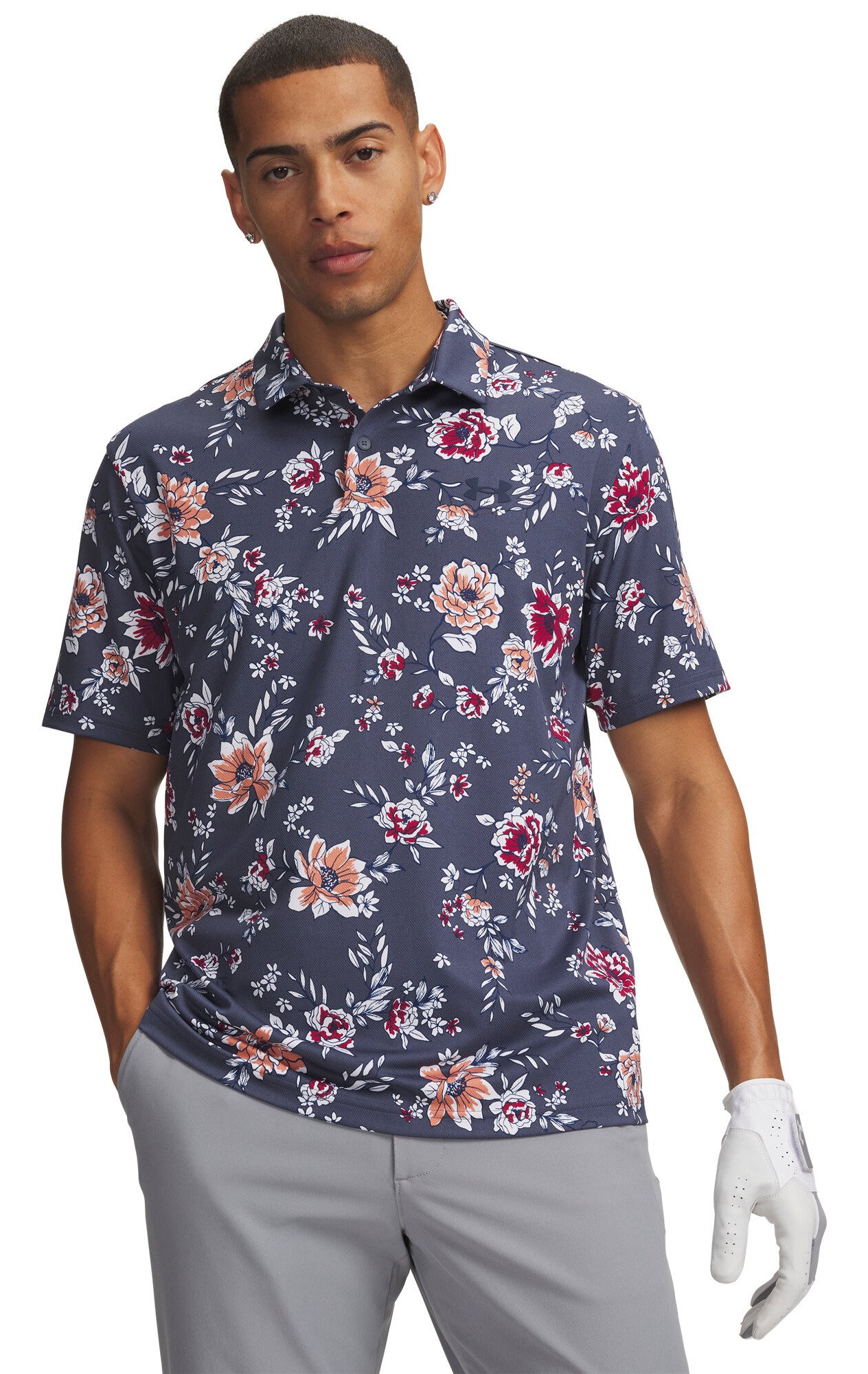 Under Armour Matchplay Printed pánske polo, downpour gray