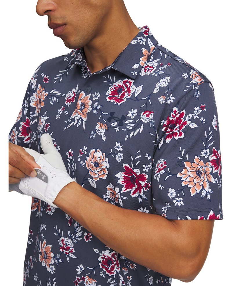 Under Armour Matchplay Printed pánske polo, downpour gray