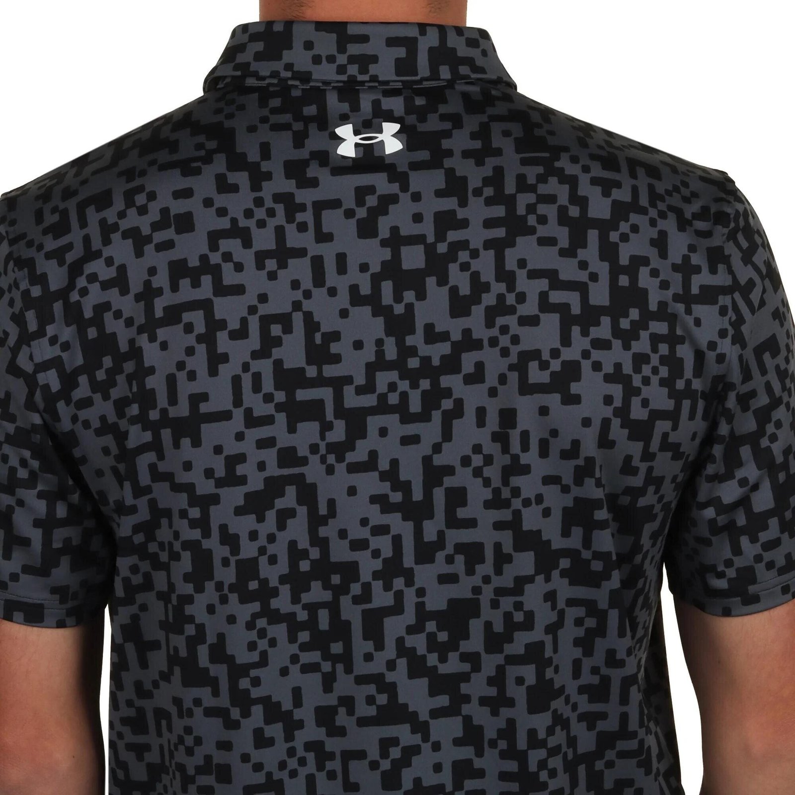 Under Armour T2G Printed pánske polo, čierne/castlerock