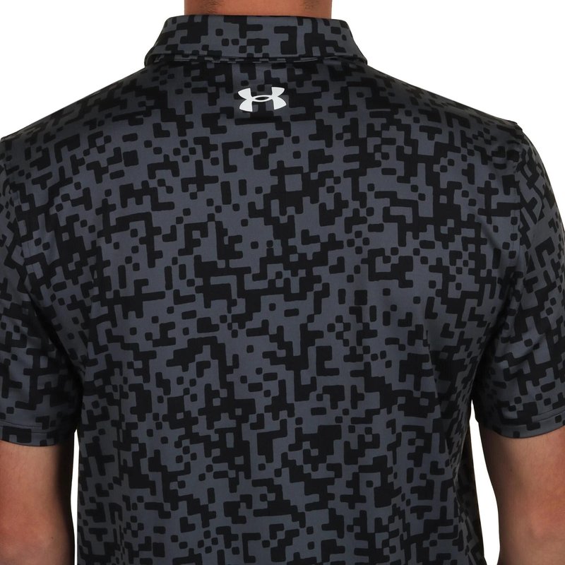 Under Armour T2G Printed pánske polo, čierne/castlerock
