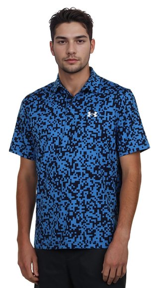 Under Armour T2G Printed pánske polo, blue atlantis