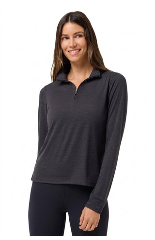 Travis Mathew Skyloft Light Zip longsleeve dámske polo, heather black