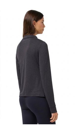 Travis Mathew Skyloft Light Zip longsleeve dámske polo, heather black