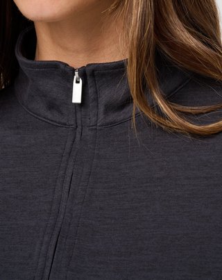 Travis Mathew Skyloft Light Zip longsleeve dámske polo, heather black