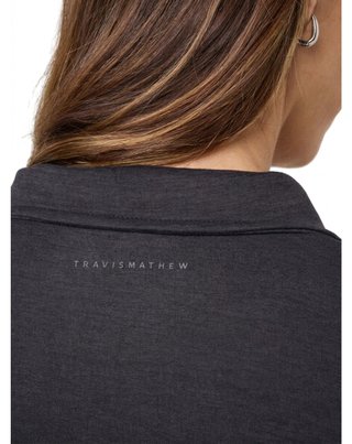 Travis Mathew Skyloft Light Zip longsleeve dámske polo, heather black