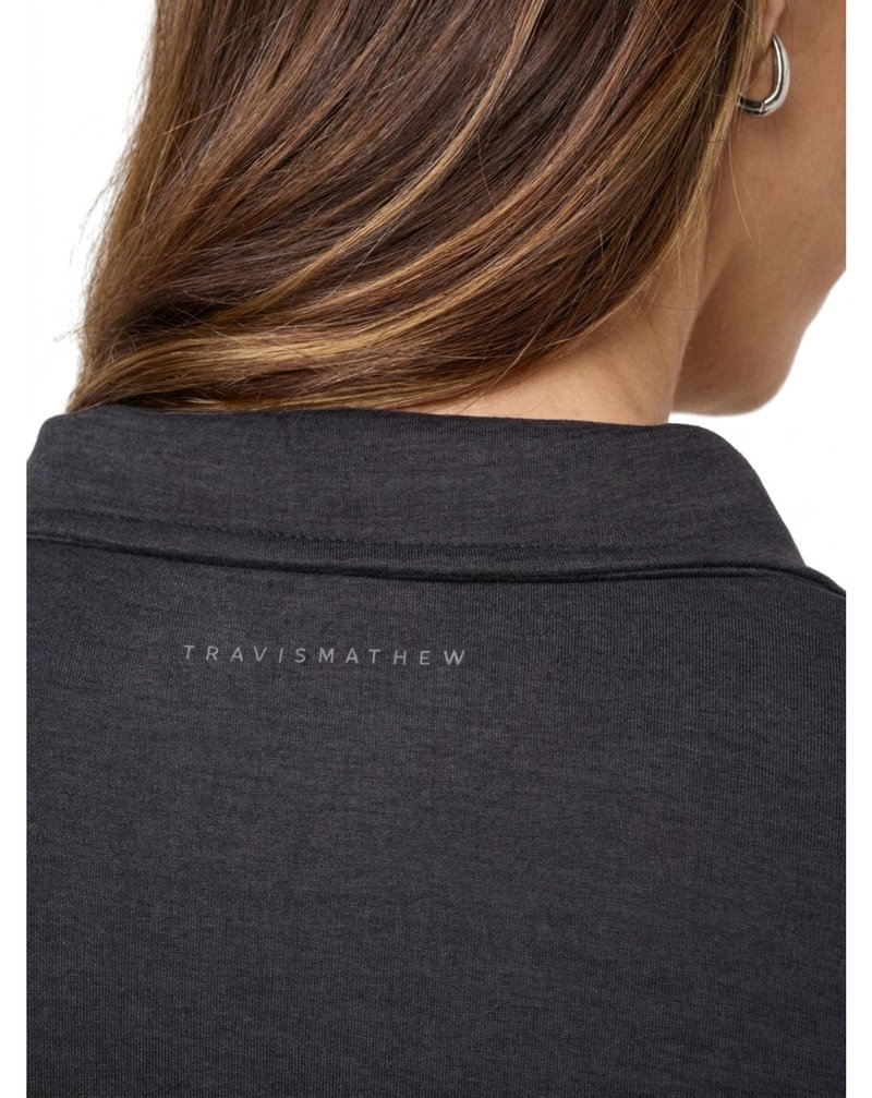 Travis Mathew Skyloft Light Zip longsleeve dámske polo, heather black