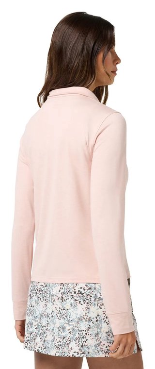Travis Mathew Skyloft Light Zip longsleeve dámske polo, heather blush pink
