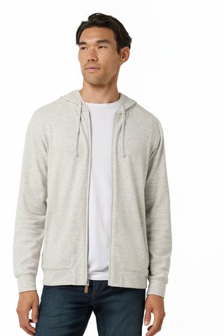 Travis Mathew Cloud Sweater Full Zip pánska mikina na zips, heather grey