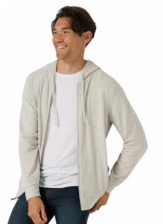 Travis Mathew Cloud Sweater Full Zip pánska mikina na zips, heather grey