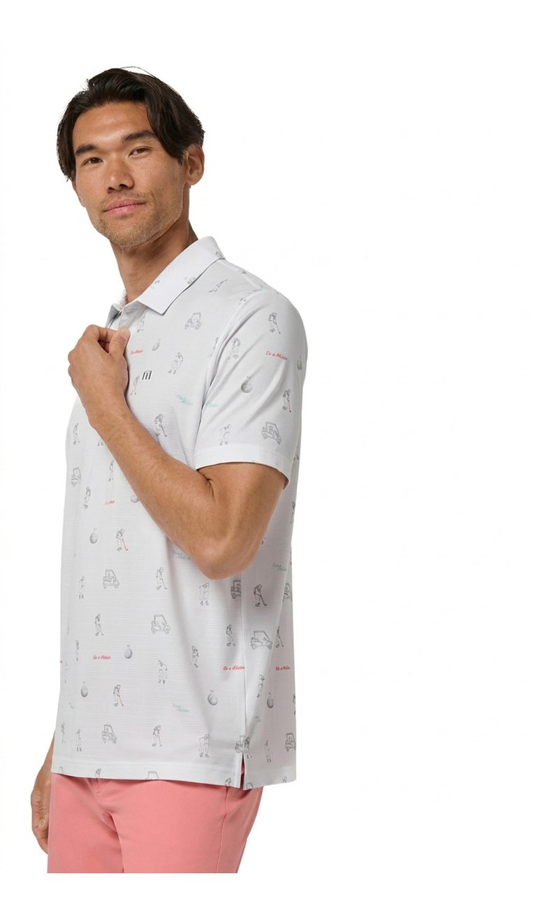 Travis Mathew On A Mission pánske polo, biele