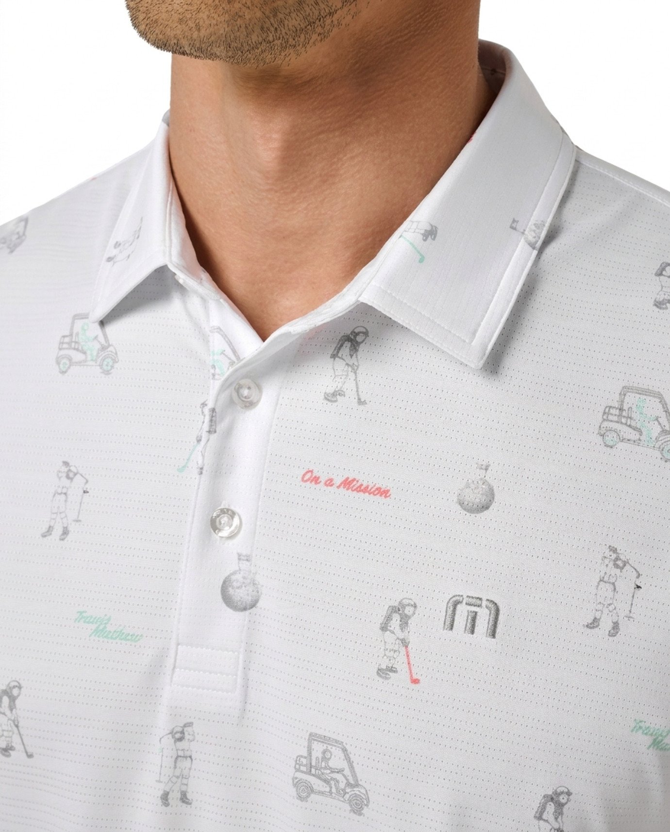 Travis Mathew On A Mission pánske polo, biele