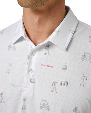 Travis Mathew On A Mission pánske polo, biele