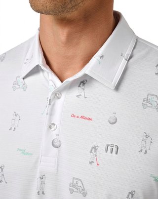 Travis Mathew On A Mission pánske polo, biele