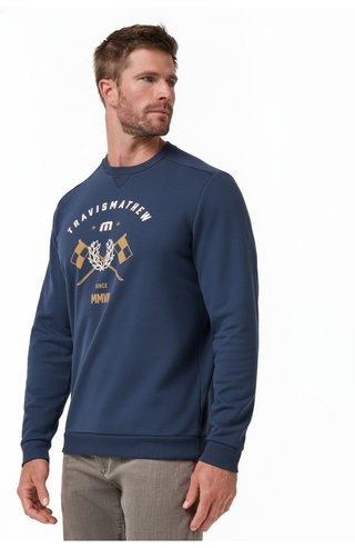 Travis Mathew TM Varsity Club Crew pánska mikina, total eclipse