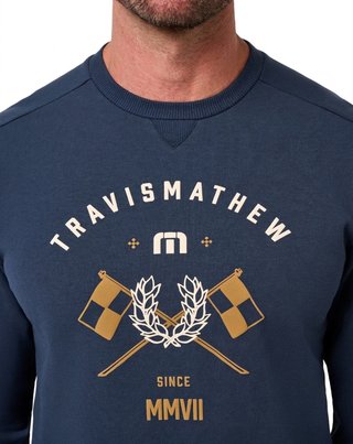 Travis Mathew TM Varsity Club Crew pánska mikina, total eclipse