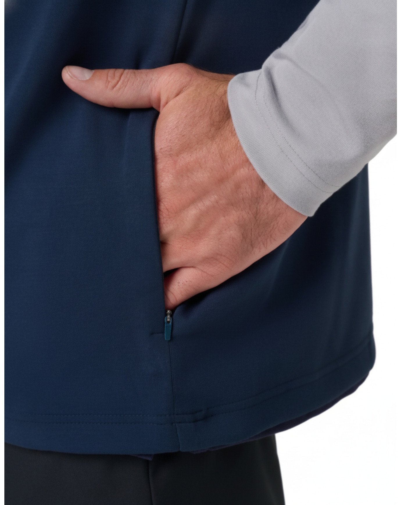 Travis Mathew Fibercloud Color Block Quarter Zip, svetlo sivý
