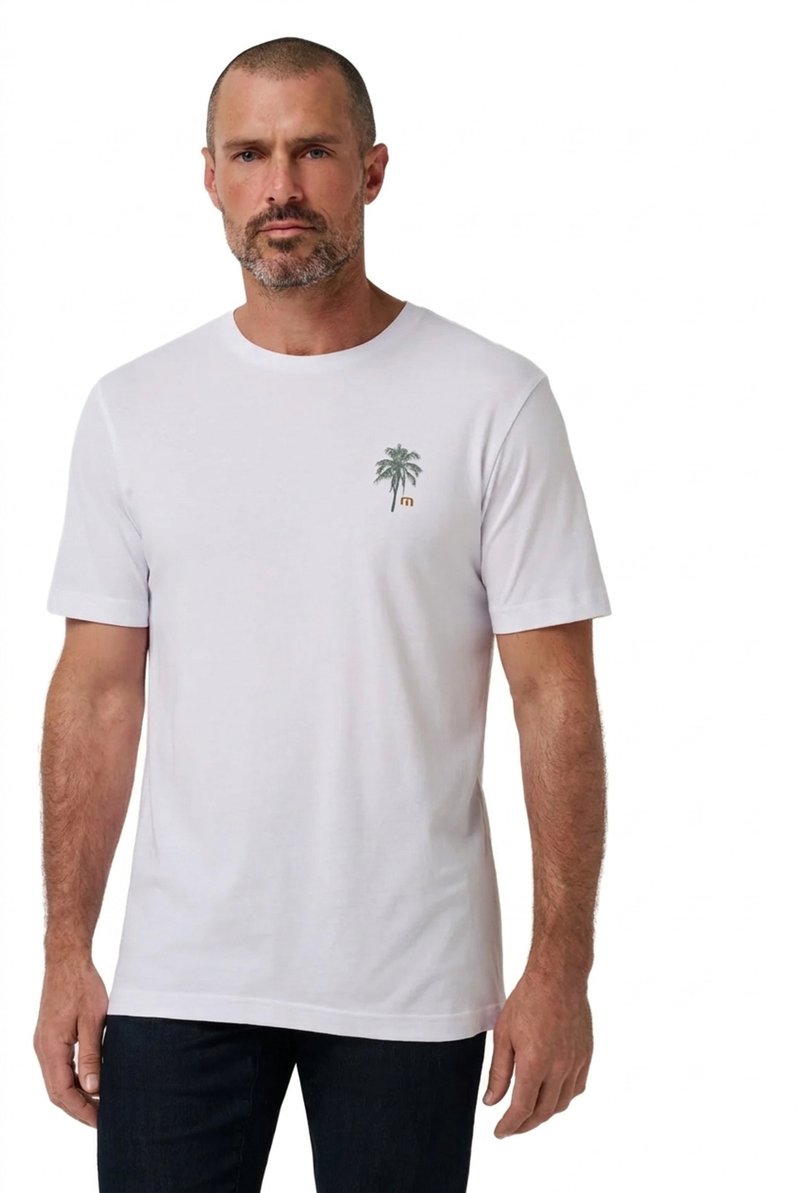 Travis Mathew Horizon Hideaway pánske tričko, biele
