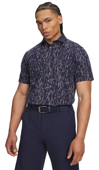 Under Armour ArmourDry Printed pánske polo, midnight navy/biele