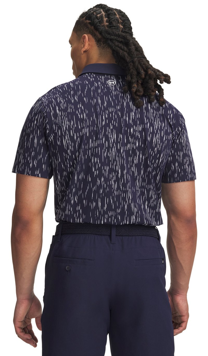 Under Armour ArmourDry Printed pánske polo, midnight navy/biele