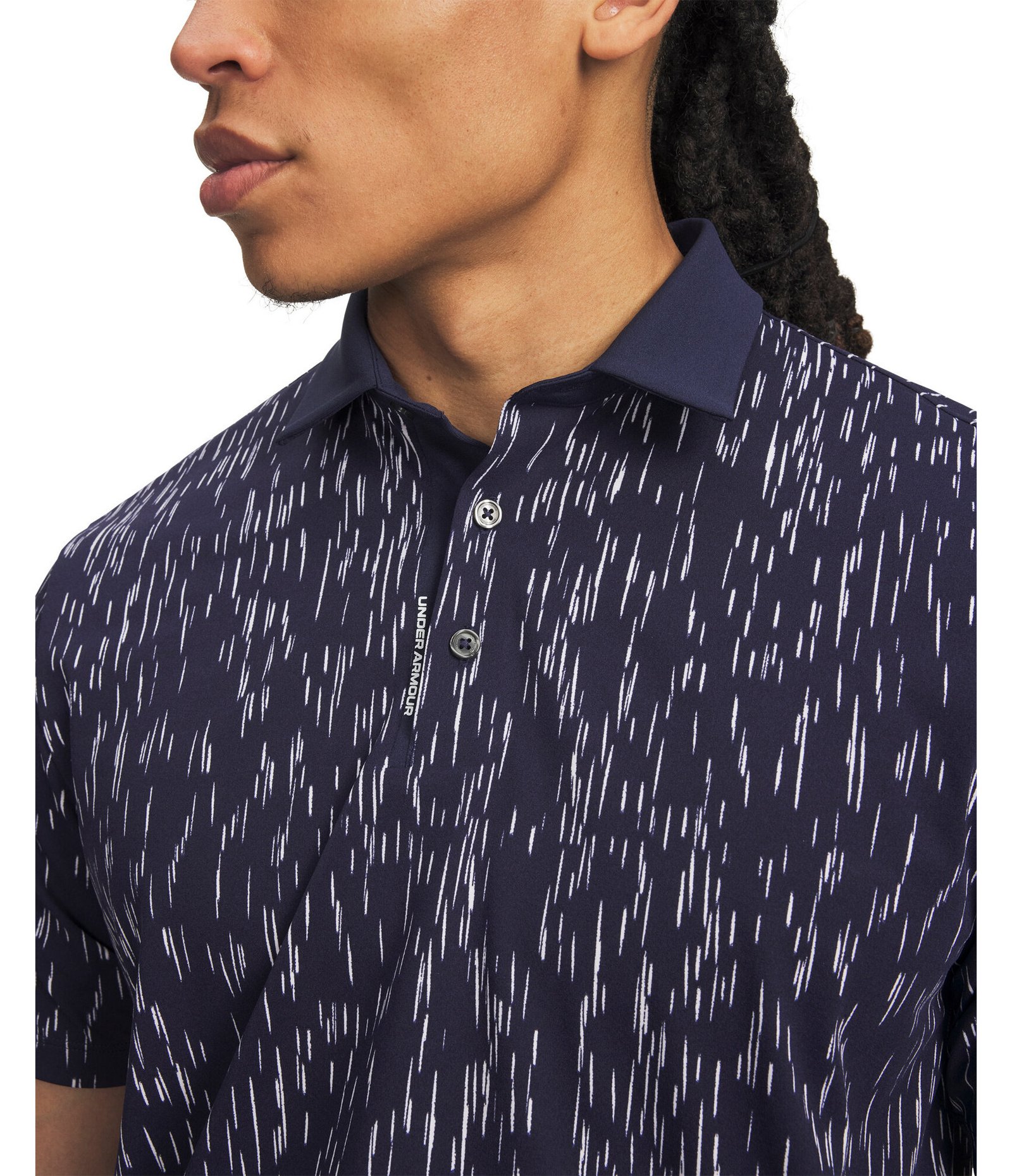 Under Armour ArmourDry Printed pánske polo, midnight navy/biele