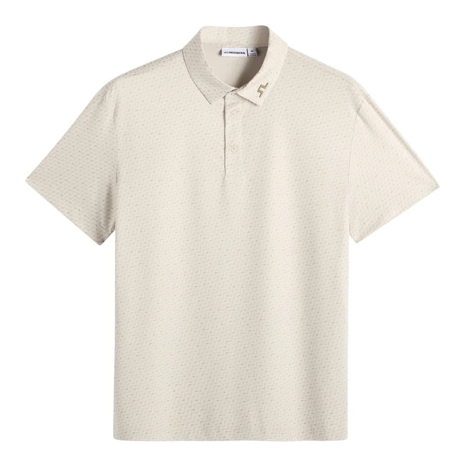 J.Lindeberg Tod Print pánske polo, bias bridge micro moon brindle