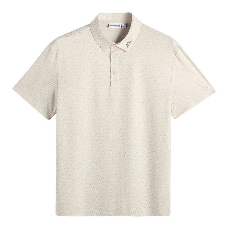 J.Lindeberg Tod Print pánske polo, bias bridge micro moon brindle