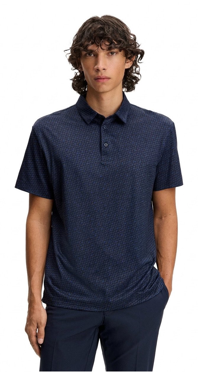 J.Lindeberg Tod Print pánske polo, bias bridge micro navy set