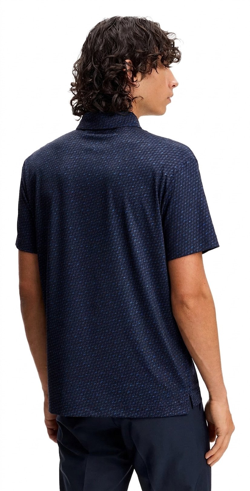 J.Lindeberg Tod Print pánske polo, bias bridge micro navy set