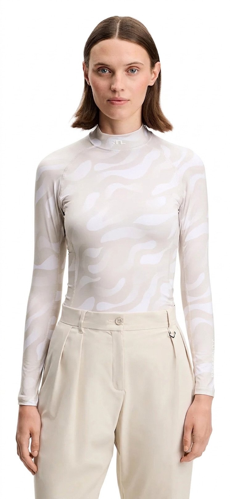 J.Lindeberg Ella Print Compression dámsky top, bunker fade moonbeam biela