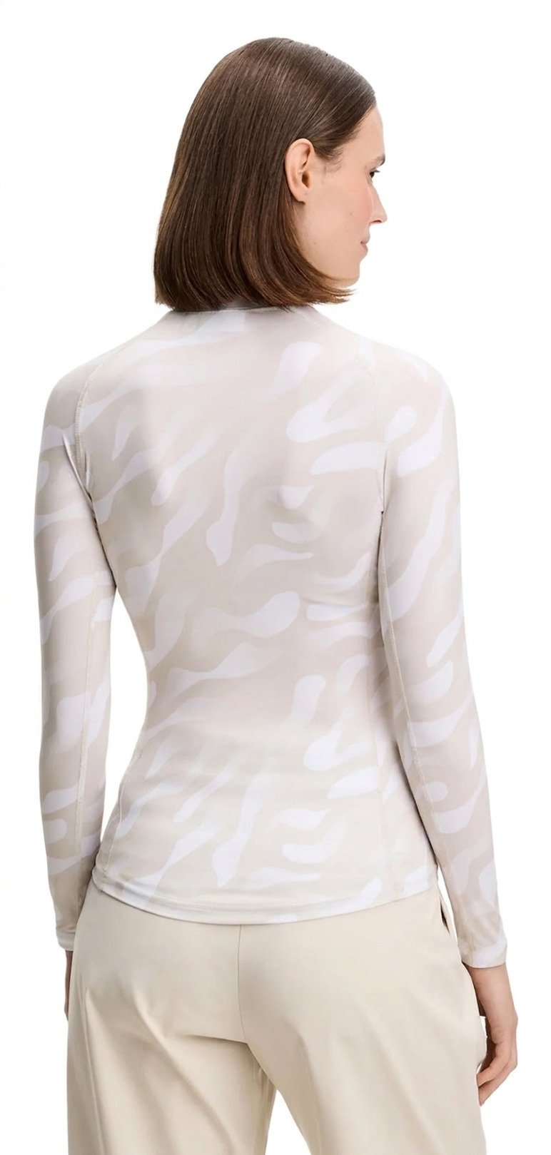 J.Lindeberg Ella Print Compression dámsky top, bunker fade moonbeam biela