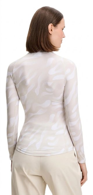J.Lindeberg Ella Print Compression dámsky top, bunker fade moonbeam biela