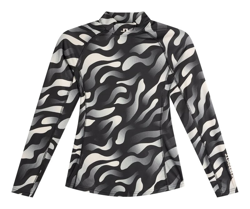 J.Lindeberg Ella Print Compression dámsky top, bunker fade black moonbeam