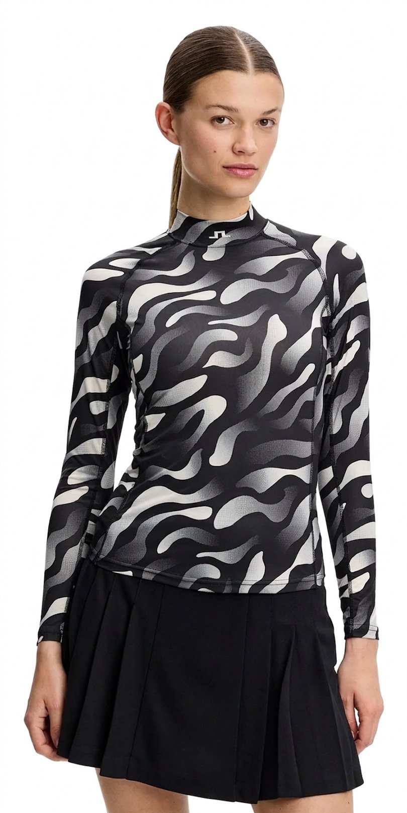 J.Lindeberg Ella Print Compression dámsky top, bunker fade black moonbeam