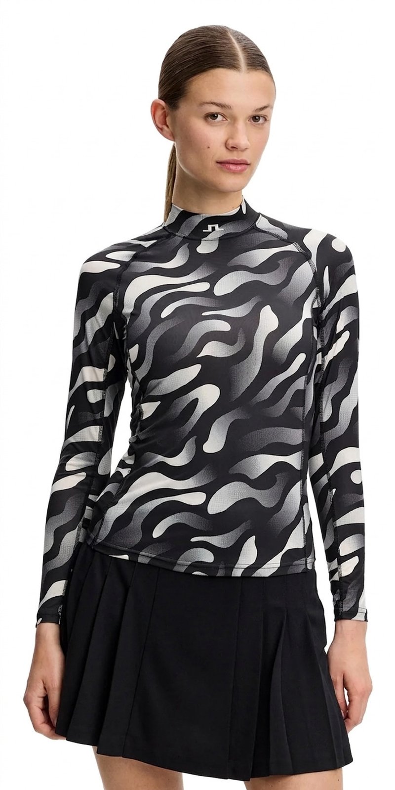 J.Lindeberg Ella Print Compression dámsky top, bunker fade black moonbeam