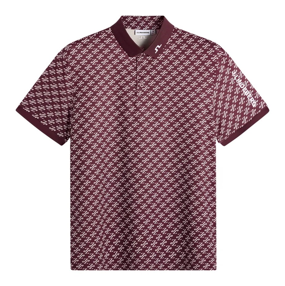 J.Lindeberg Tour Tech Print dámske polo, cardi jacquard - winetasting