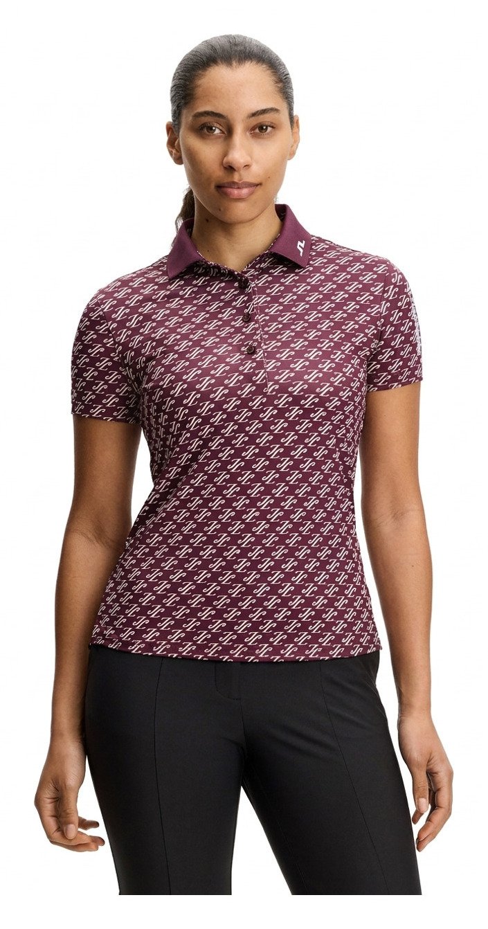 J.Lindeberg Tour Tech Print dámske polo, cardi jacquard - winetasting