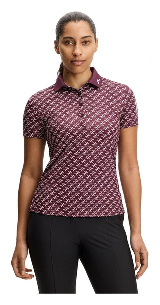 J.Lindeberg Tour Tech Print dámske polo, cardi jacquard - winetasting