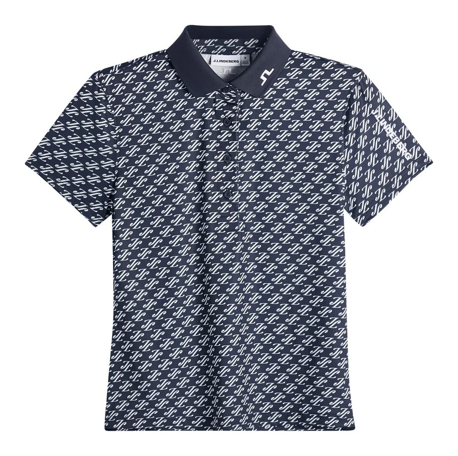 J.Lindeberg Tour Tech Print dámske polo, cardi jacquard - JL Navy