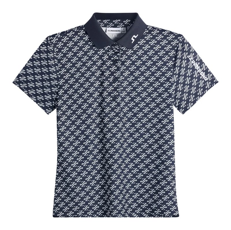 J.Lindeberg Tour Tech Print dámske polo, cardi jacquard - JL Navy