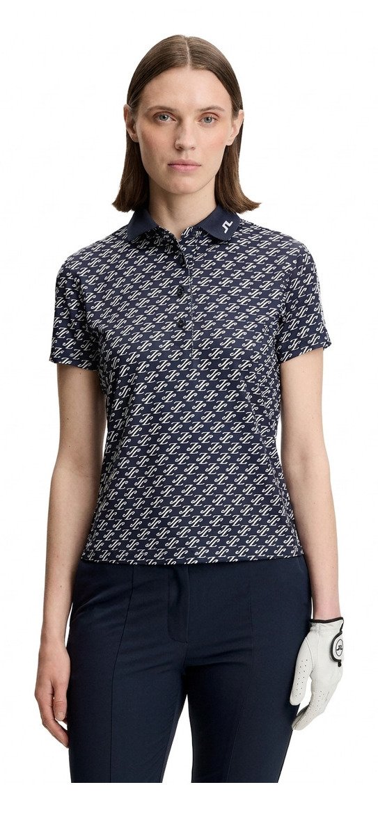 J.Lindeberg Tour Tech Print dámske polo, cardi jacquard - JL Navy