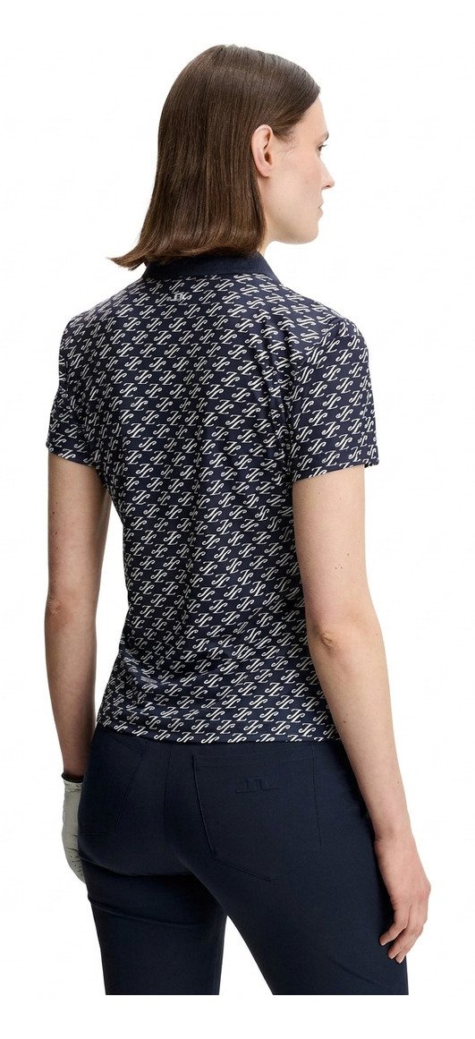 J.Lindeberg Tour Tech Print dámske polo, cardi jacquard - JL Navy