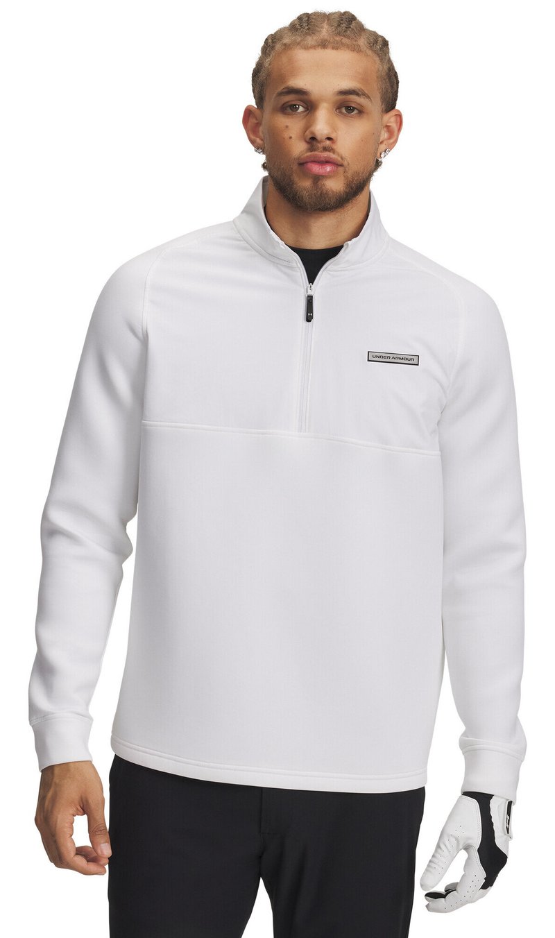 Under Armour Drive Pro Hybrid pánska mikina na zips 1/2, bielo/čierna