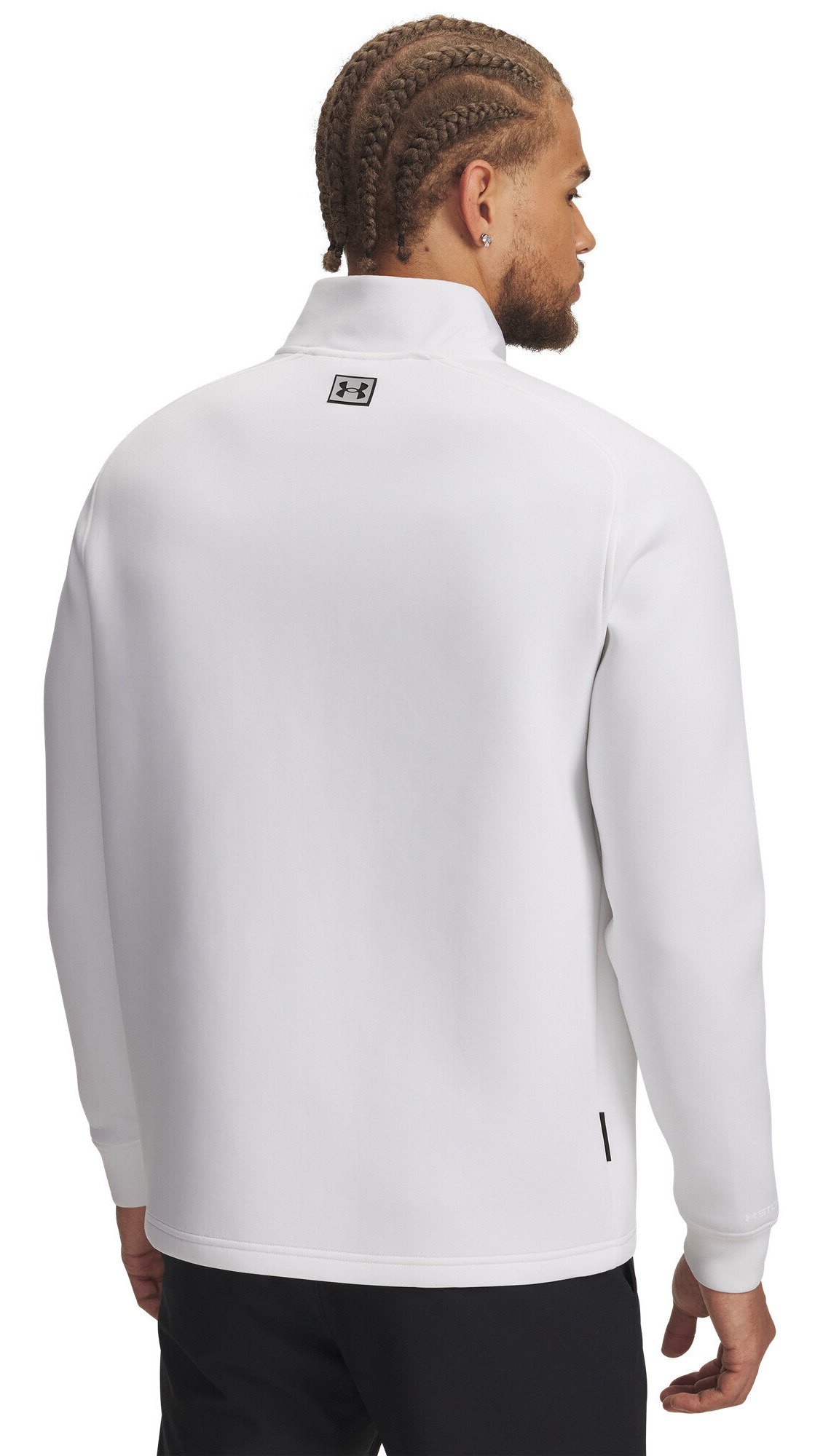 Under Armour Drive Pro Hybrid pánska mikina na zips 1/2, bielo/čierna
