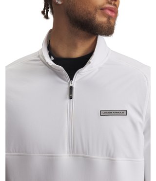 Under Armour Drive Pro Hybrid pánska mikina na zips 1/2, bielo/čierna
