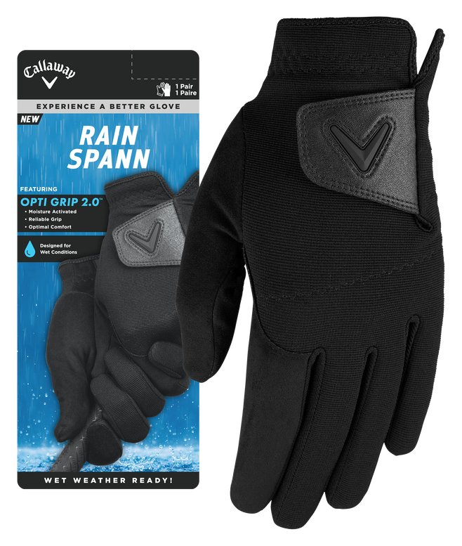 Callaway Rain Spann 27 pánske golfové rukavice, pár, čierne