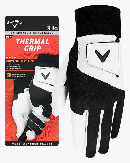 Callaway Thermal Grip 27 dámske golfové rukavice, pár, čierne
