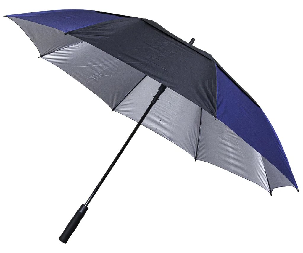 Longridge 62" Windproof UV dáždnik, čierny/tmavomodrý