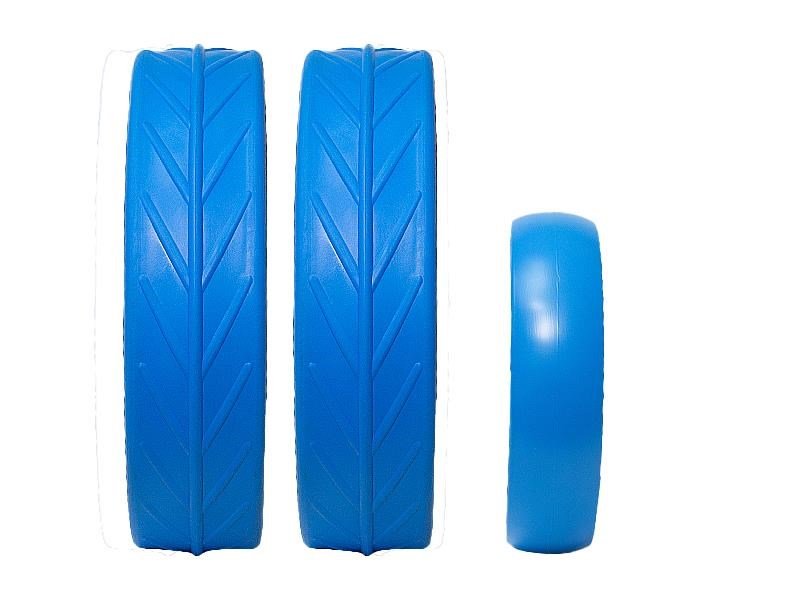 JuCad tires - 2 zadné kolesá, 1 predné koleso, modrá